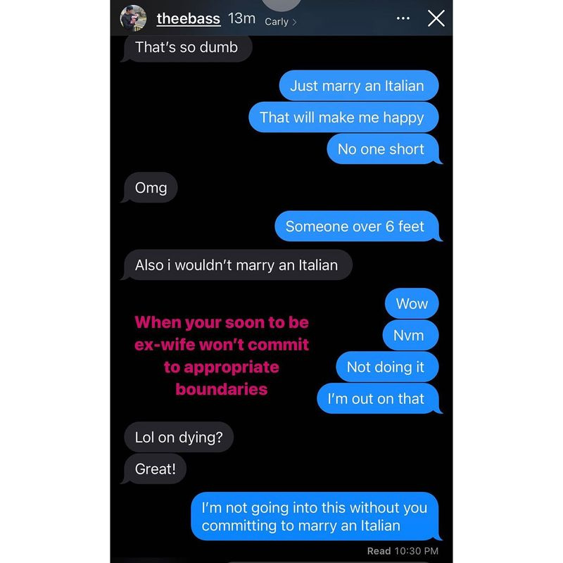 Evan Bass bromea sobre la separación de Carly Waddell y las citas nuevamente durante el breve regreso de Instagram