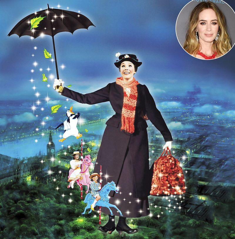 Julie Andrews comme Mary Poppins et Emily Blunt