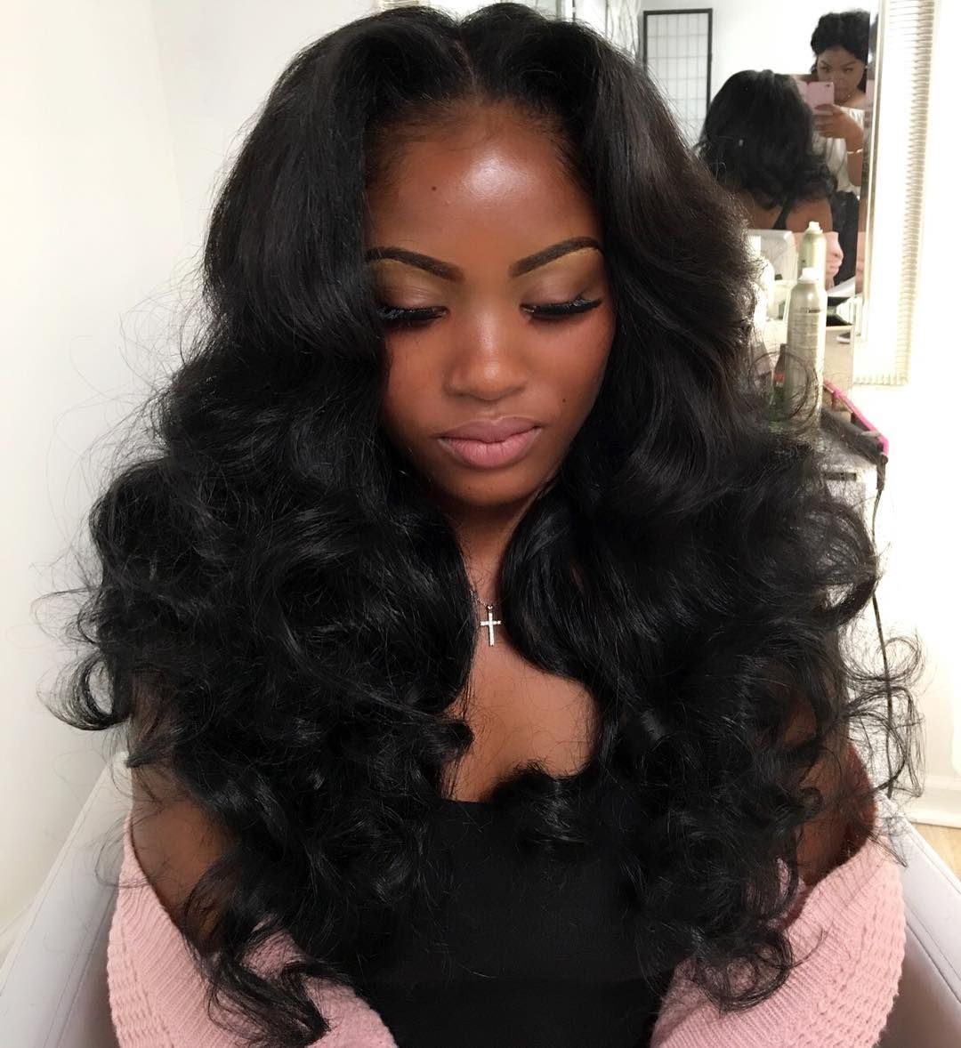 Long Middle Part Sew In