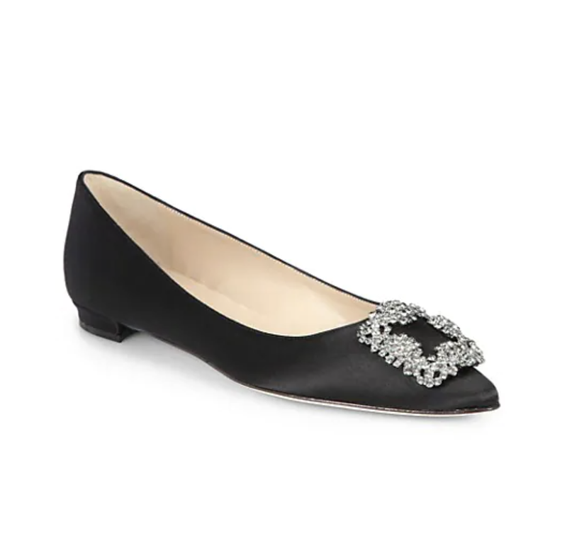 Manolo Blahnik Hangisi25装飾サテンフラット