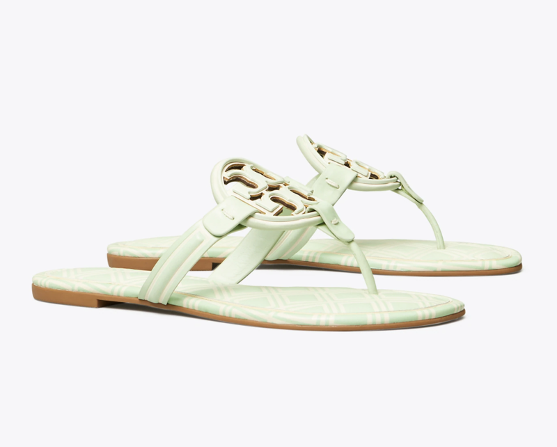 Miller metal-logo sandal, trykt læder