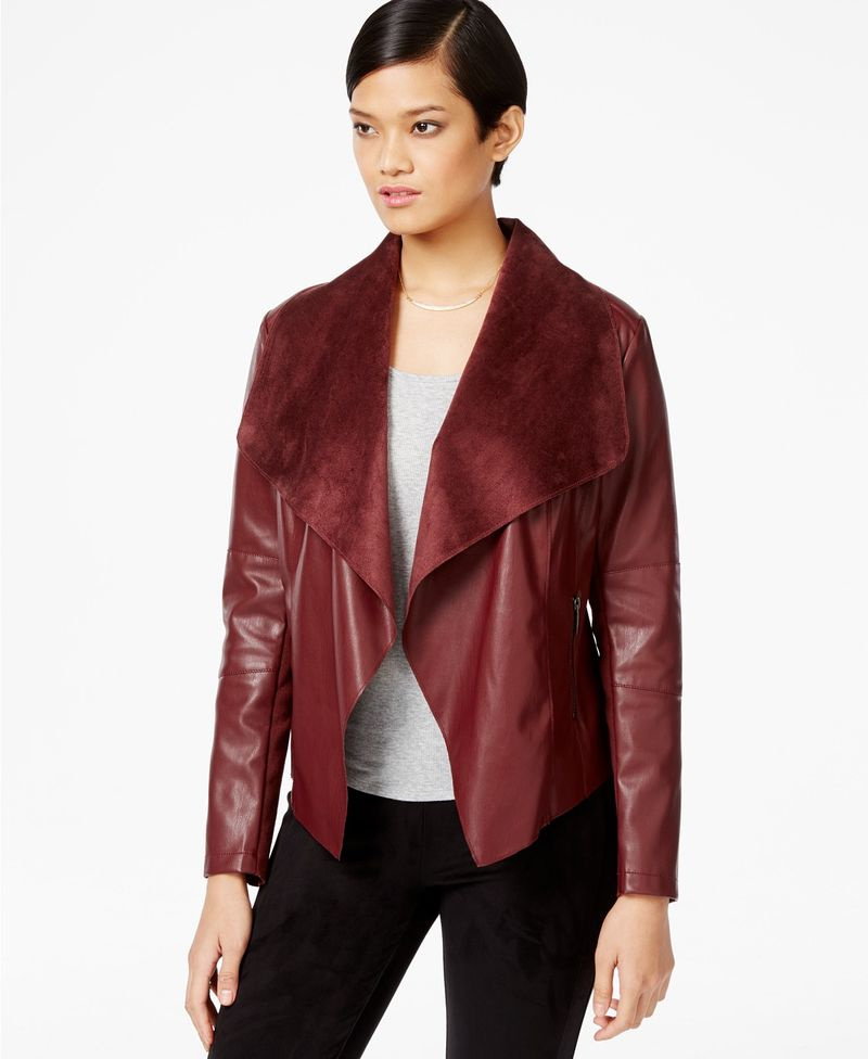 Bar III Flyaway Kunstlederjacke Rot
