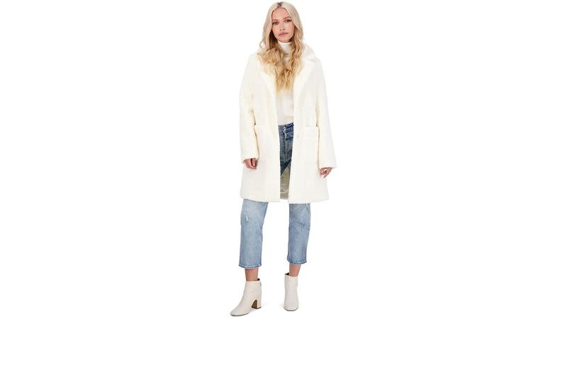blanc, peluche, caban