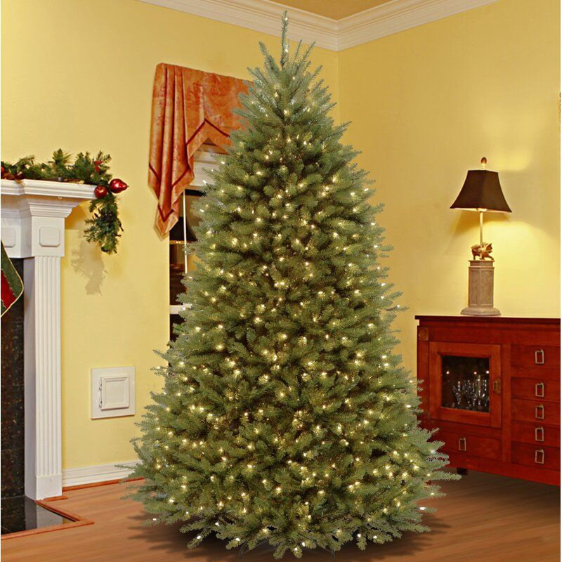 Árbol de Navidad artificial verde Dunhill Fir de tres postes con color y luces transparentes