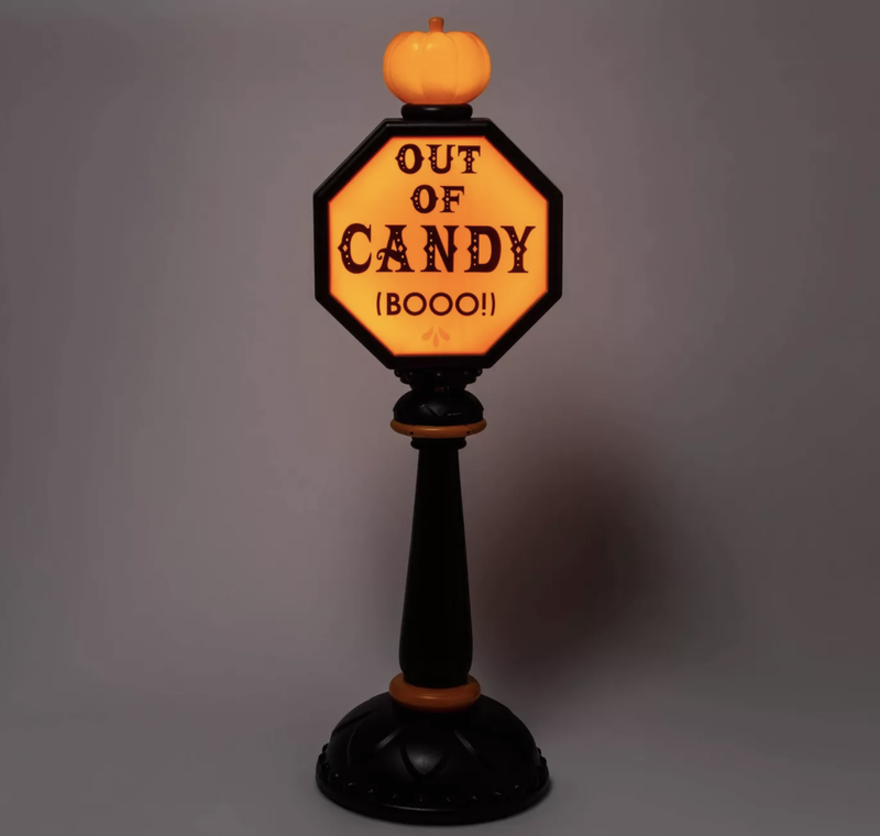 Haids un EEK! Boutique 42 Lit Trick or Treat Stop Sign Helovīna Dekoratīvā aina Prop