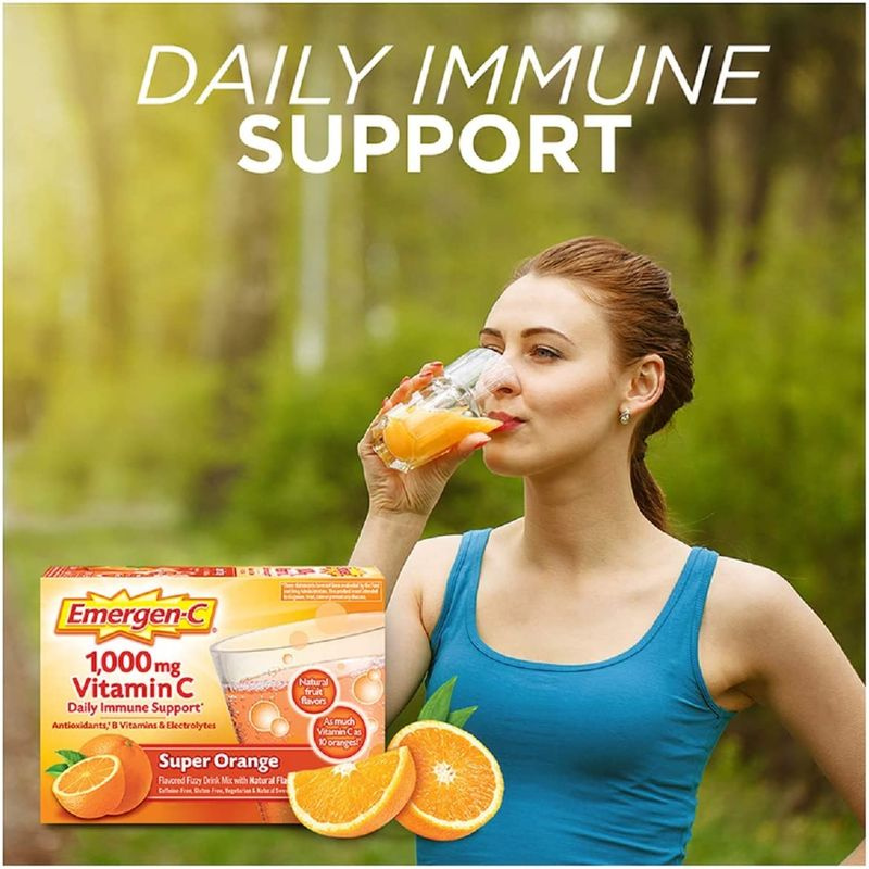 Emergen-C Vitamin C 1000mg Pulver (60 Count Super Orange Flavor)