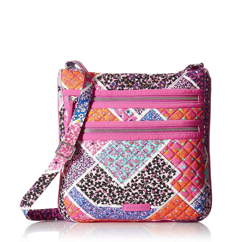 Vera Bradley Signature Cotton Triple Zip Hipster Crossbody Monedero