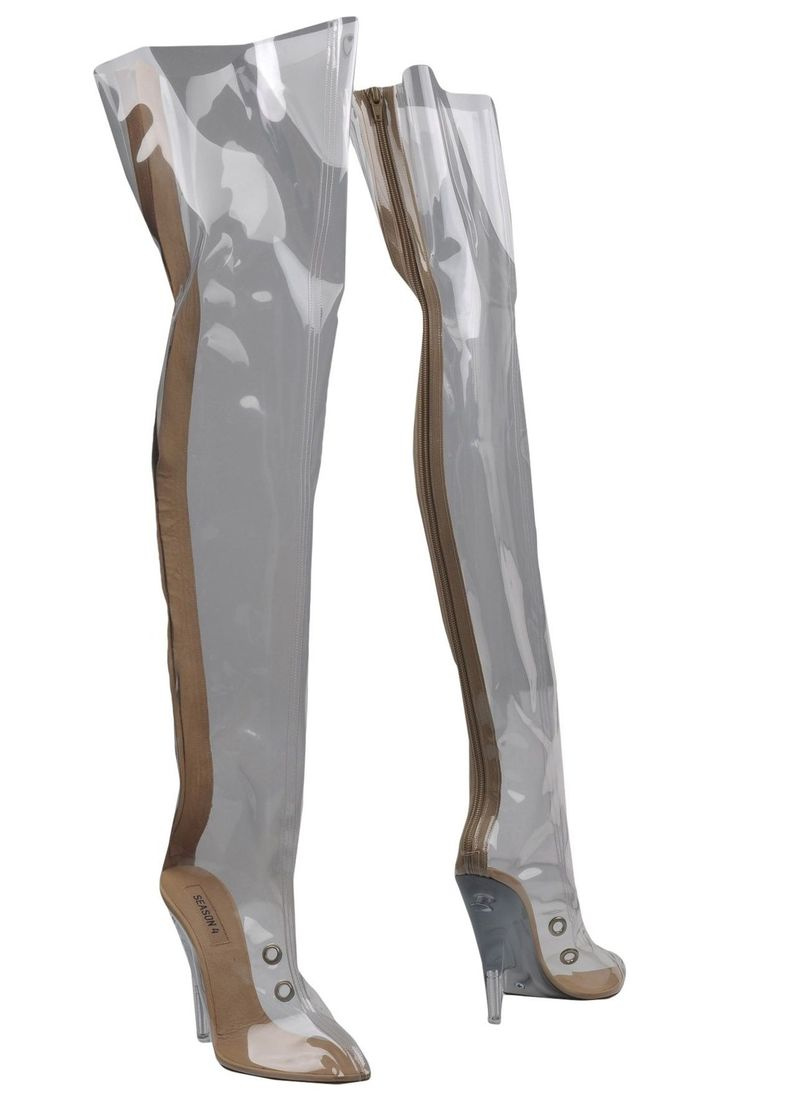 klare oberschenkelhohe stiefel