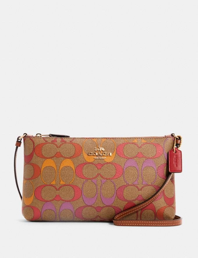 Ar rāvējslēdzēju uz augšu Crossbody In Rainbow Signature Canvas