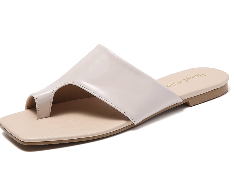 Easysmile Flache Sandalen mit offener eckiger Zehenpartie