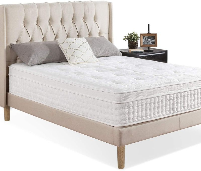 Zinus 13 Tommer Euro Top Pocket Spring Hybrid Queen Madras