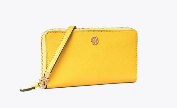 Cartera continental con cremallera Robinson (gota de limón)