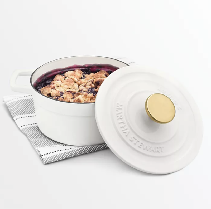 マーサスチュワートコレクションエナメル鋳鉄2-Qt。丸いカバー付きダッチオーブン