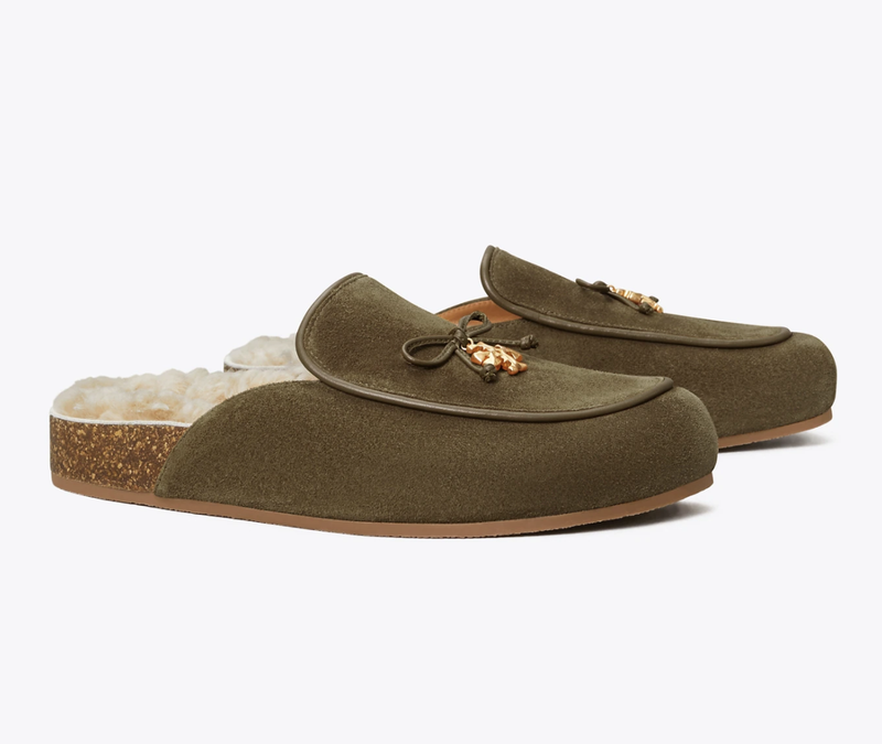 Tory Charm Shearling Mule