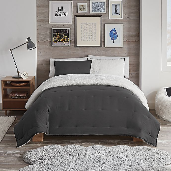 UGG Devon Faux Sherpa 3-delt vendbar Full: Queen Comforter Set