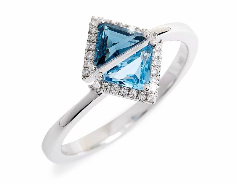 Bony Levy Iris Double Triangle Diamond & Halbedelstein-Ring