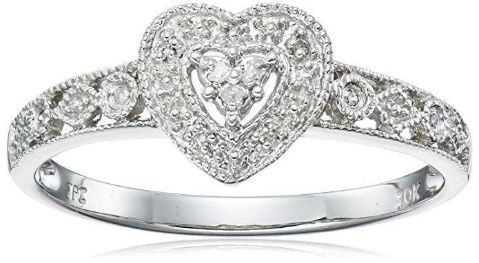 Amazon Collection 10 Karat Gold-Diamant-Herzring