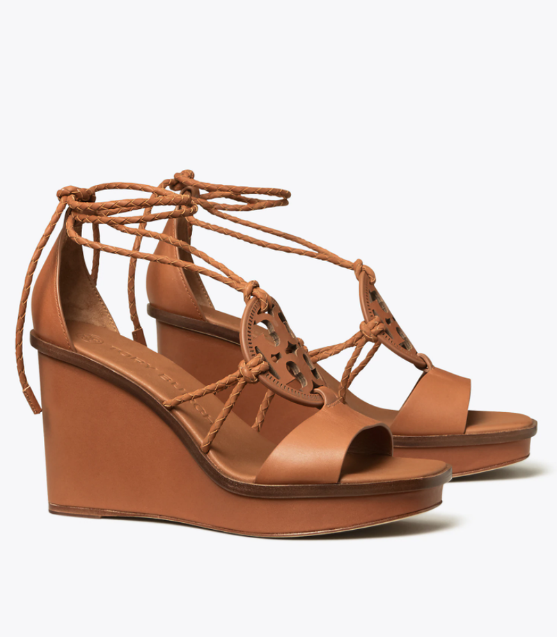 Miller flettet kile sandal (Dark Ambra)