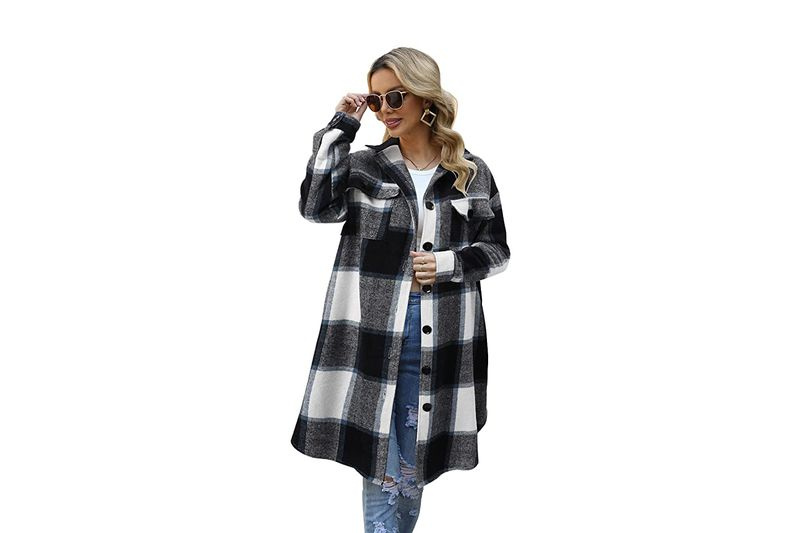 schwarze karierte jacke