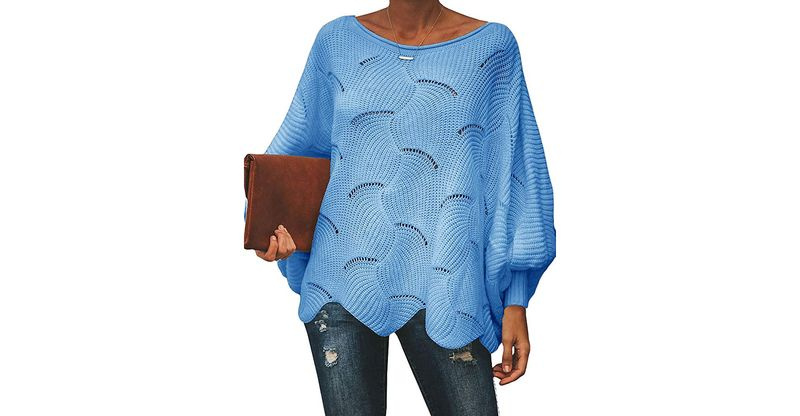 Soulomelody Übergroßer Pullover mit Fledermausärmeln