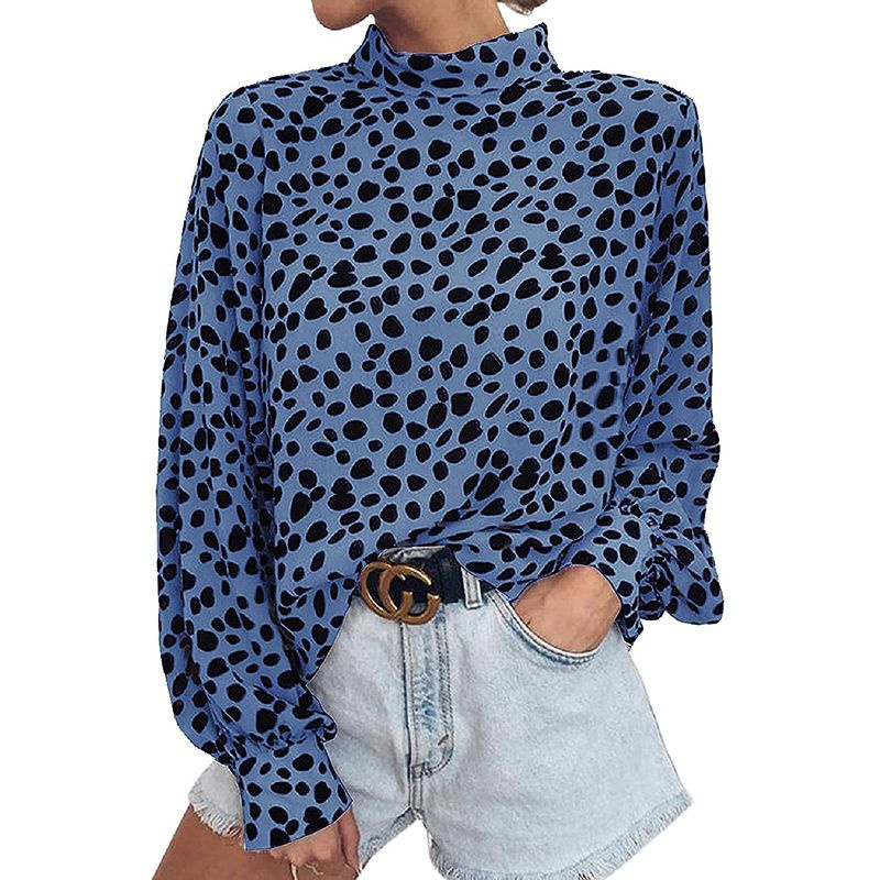 Blusa de cuello alto de manga larga Valphsio